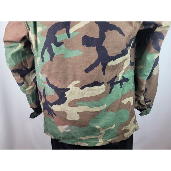 Camo Unisex Army Military Field Hooded Jacket Woodland Cold Weather Sz Med - Picture 7 of 11